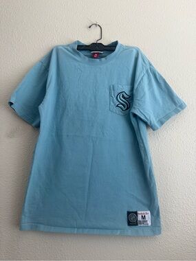 Mitchell & Ness Light Blue Pocket Logo Tee